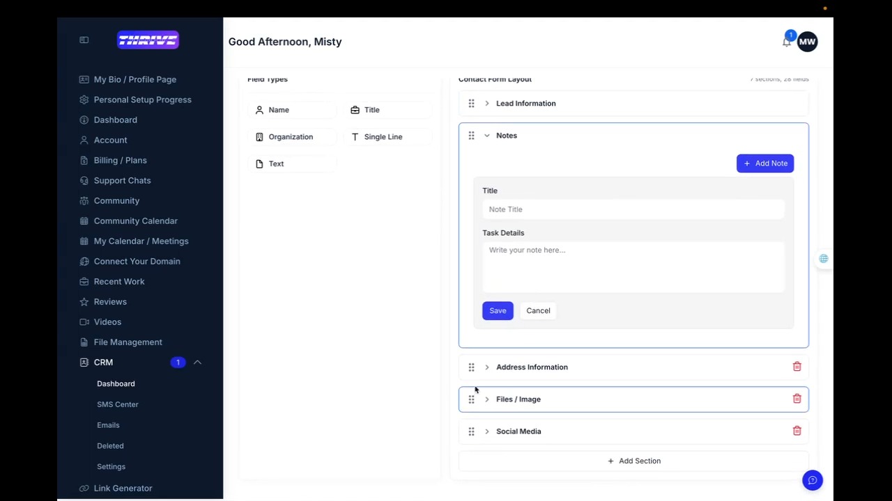Thrive Business Suite: Pipeline CRM (Part 2) — Notes, Email and Text