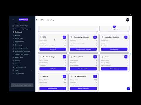 Thrive Business Suite: Dashboard