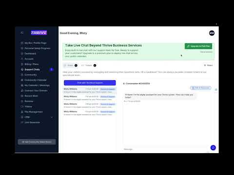 Thrive Business Suite: Support Chats