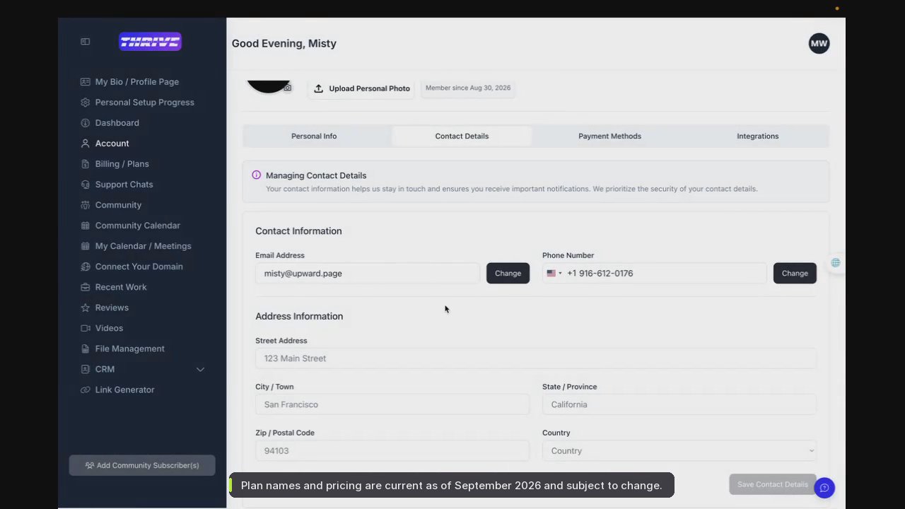 Thrive Business Suite: Account and Billing